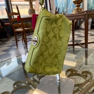 Coach Green Wristlet